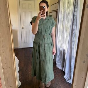 Utility Belted Maxi Short Sleeve Green Dress Universal Thread Target Small